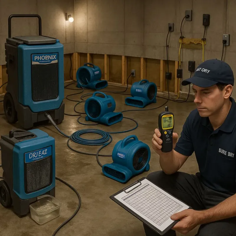 Structural Drying and Dehumidification process in Belmont, PA